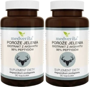 2 x Medverita Poroże Jelenia 98% 300 mg 90 kapsułek - Stawy Mięśnie Odporność