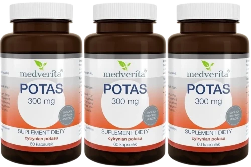 3 x Potas 300 mg 60 kapsułek, Medverita.webp