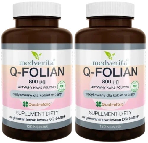 2 x Q-Folian 800 ug 120 kapsułek, Medverita.webp