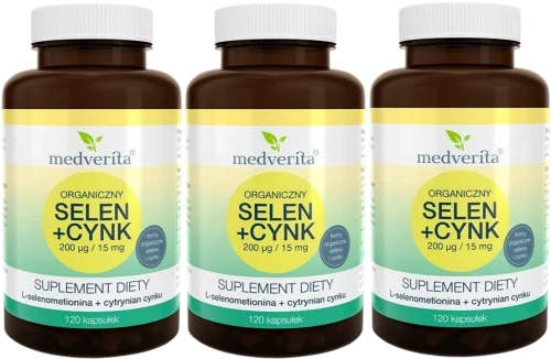 3 x Selen + Cynk 120 kapsułek, Medverita.webp