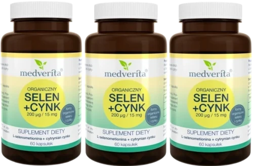 3 x Selen + Cynk 60 kapsułek, Medverita.webp
