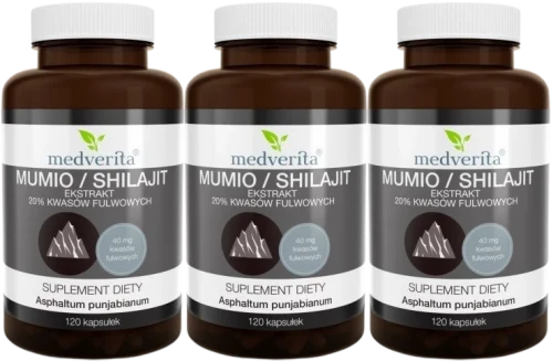3 x Shilajit Mumio 120 kapsułek, Medverita.webp