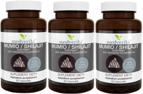 3 x Shilajit Mumio 60 kapsułek, Medverita.webp