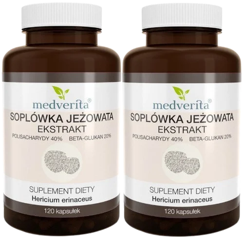 2 x Soplówka Jeżowata Ekstrakt 120 kapsułek, Medverita.webp