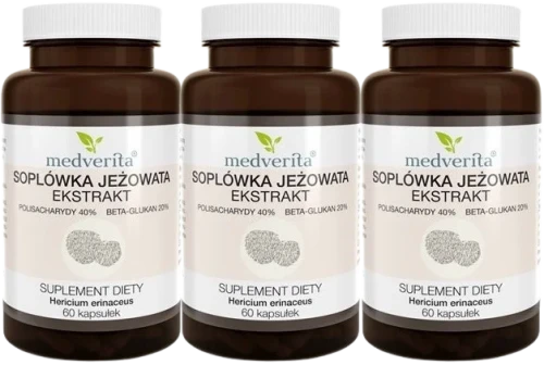 3 x Soplówka Jeżowata Ekstrakt 60 kapsułek, Medverita.webp