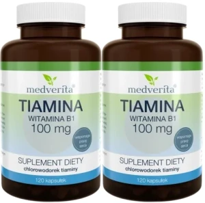 2 x Tiamina (wit. B1) 100 mg 120 kapsułek, Medverita