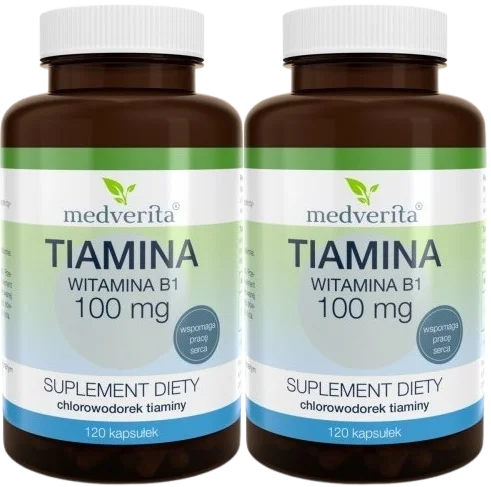2 x Tiamina (wit. B1) 100 mg 120 kapsułek, Medverita.webp