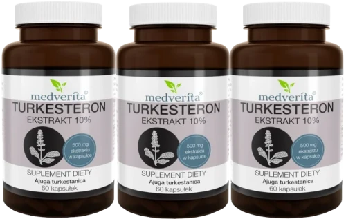 3 x Turkesteron ekstrakt 500 mg 120 kapsułek, Medverita.webp