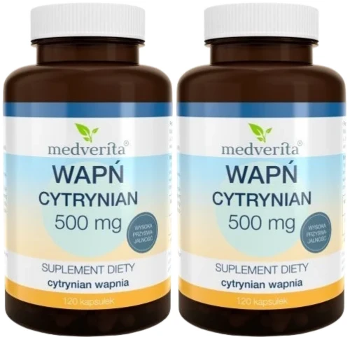 2 x Wapń cytrynian 120 kapsułek, Medverita.webp