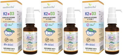 3 x Witamina K2 + D3 dla dzieci 30ml 600 kr, Medverita.webp