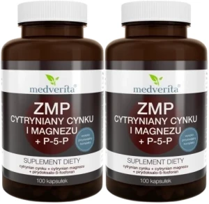 2 x ZMP cytryniany Zn i Mg + P-5-P 100 kapsułek, Medverita