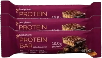 3 x MyBest PROTEIN BAR  słony karmel 45 g, MyBestPharm.webp
