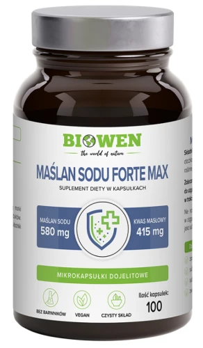 Maślan sodu 580 mg - 100 kapsułek dojelitowych, Biowen