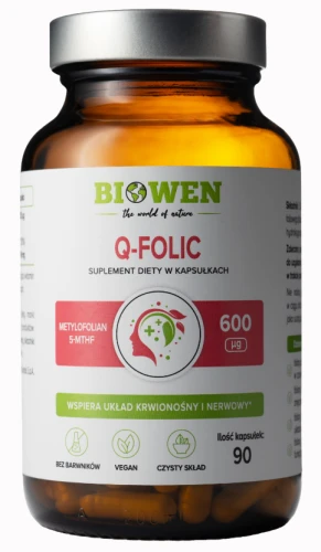 Q-folic - metylowany kwas foliowy - 90 kaps, Biowen