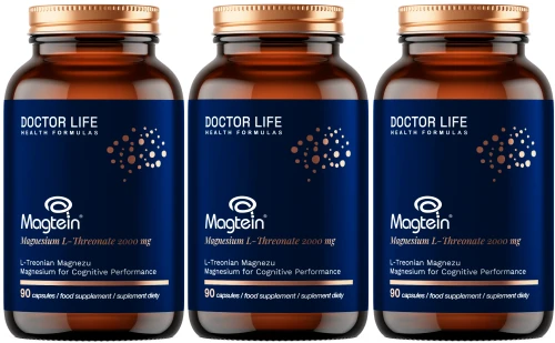 3 x Magtein Magnesium L-Threonate 90 kapsułek, Doctor Life.webp