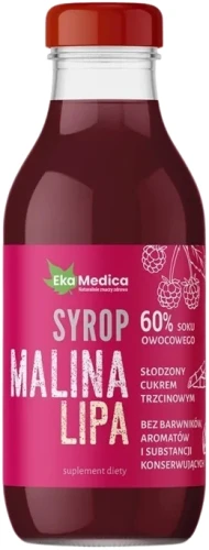Syrop malina, lipa 0,3l, EkaMedica.webp