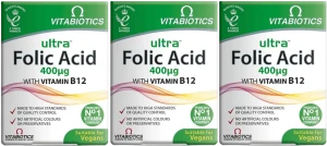 3 x Ultra Folic Acid kwas foliowy, Vitabiotics