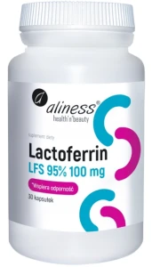 Aliness Lactoferrin LFS 95% 100 mg 30 kapsułek - Infekcje Układu immunologicznego