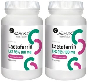 Zestaw 2x Lactoferrin LFS 95% 100 mg x 60 kapsułek, Aliness