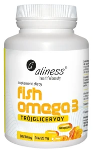 Aliness Fish Omega-3 TG – kapsułki 180/120mg z trójglicerydami EPA i DHA, oczyszczony olej rybi