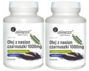 Zestaw 2x Aliness Olej z nasion czarnuszki 2% 1000 mg 60 kapsułek - Odporność Krążenie Regulacja Cukru we Krwi