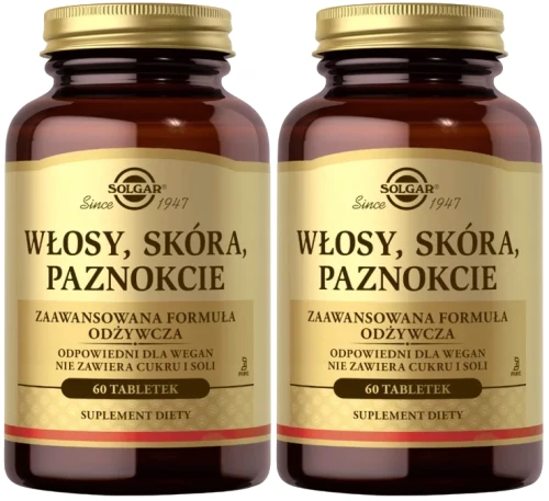 2 x Włosy Skóra Paznokcie 60 tabl, Solgar.webp