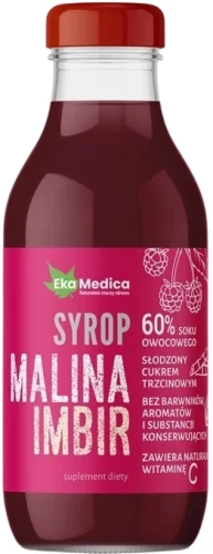 Syrop malina, imbir 0,3l, EkaMedica.webp