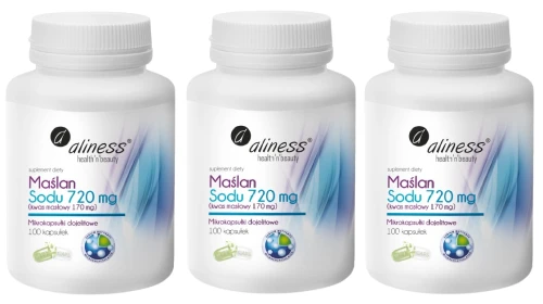 Zestaw 3x Maślan Sodu 720 mg (Kwas masłowy 170 mg) x 100 VEGE kaps