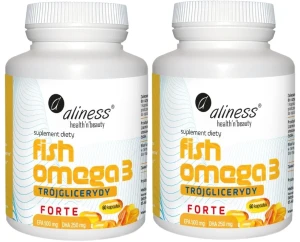 Zestaw 2x Fish Omega 3 FORTE Trójglicerydy 500/250mg, Aliness