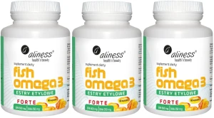 Aliness Fish Omega-3 FORTE – 3x kapsułki estrowe 500/250mg EPA DHA, oczyszczony olej rybi