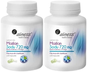 Zestaw 2x - Maślan Sodu 720 mg (Kwas masłowy 170 mg) 100 kapsułek VEGE - Układ Pokarmowy Trawienie Jelita