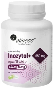 Inozytol+ myo/D-chiro, 40/1, 650 mg x 100 Vege caps, Aliness