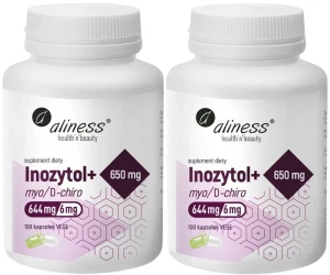 Zestaw 2x Inozytol+ myo/D-chiro, 40/1, 650 mg x 100 Vege caps, Aliness