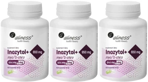 Zestaw 3x Inozytol+ myo/D-chiro, 40/1, 650 mg x 100 Vege caps, Aliness