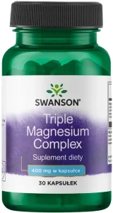 Swanson Triple Magnesium Complex 30 kapsułek - Układ Nerwowy Mięśnie Zmęczenie
