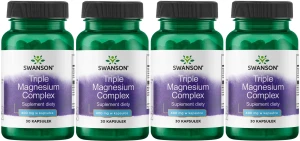 4 x Triple Magnesium Complex 30 kaps, Swanson