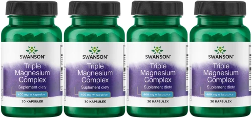 4 x Triple Magnesium Complex 30 kaps, Swanson.webp