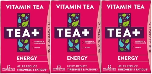 3 x Tea+ Energy herbata witaminowa pomagająca w zmęczeniu 14 torebek, Vitabiotics.webp