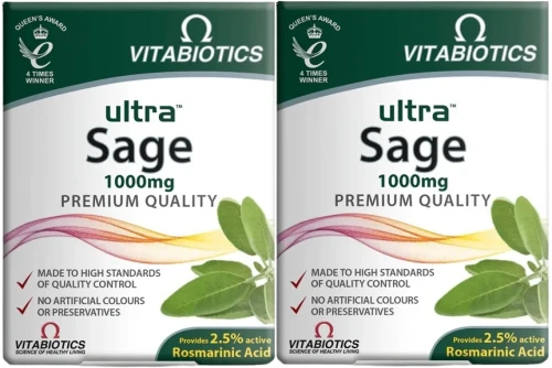 2 x Ultra Sage suplement diety z szałwią 30 tabletek, Vitabiotics.webp
