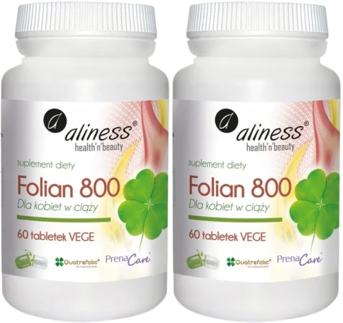 2 x Folian dla kobiet w ciąży 800 µg x 60 tabletek, Aliness.webp