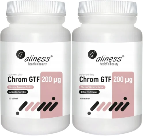 2 x Chrom GTF Active Cr-Complex 200 µg x 100 tabletek vege Aliness.webp