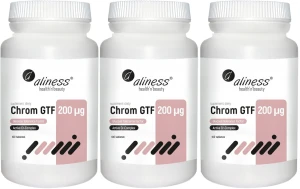 3 x Chrom GTF Active Cr-Complex 200 µg x 100 tabletek vege Aliness