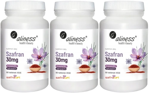 3 x Szafran Safrasol 2% 10% 30mg x 90 tab, Aliness.webp