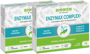 2 x Biowen Enzymax Complex+ Blistry 15 kapsułek - Trawienie Układ Pokarmowy
