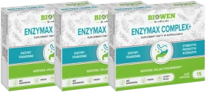 3 x Biowen Enzymax Complex+ Blistry 15 kapsułek - Trawienie Układ Pokarmowy