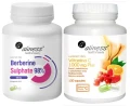 Zestaw Berberine Sulphate 98% 400 mg x 60 vege caps + Witamina C 1000 mg Plus Bioflawonoidy Aliness kapsułki