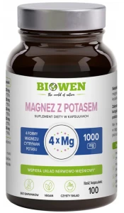 Magnez 4X z Potasem - 100 kapsułek, Biowen