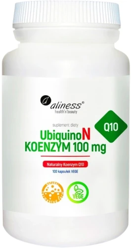 UbiquinoN Naturalny KOENZYM Q10 100mg x 100 Vege caps. Aliness