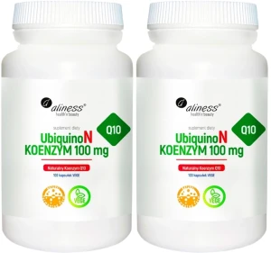 2 x UbiquinoN Naturalny KOENZYM Q10 100mg x 100 Vege caps. Aliness