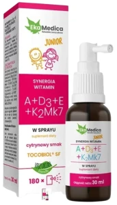 Witaminy Junior A+D3+E+K2Mk7 Spray 30ml, EkaMedica